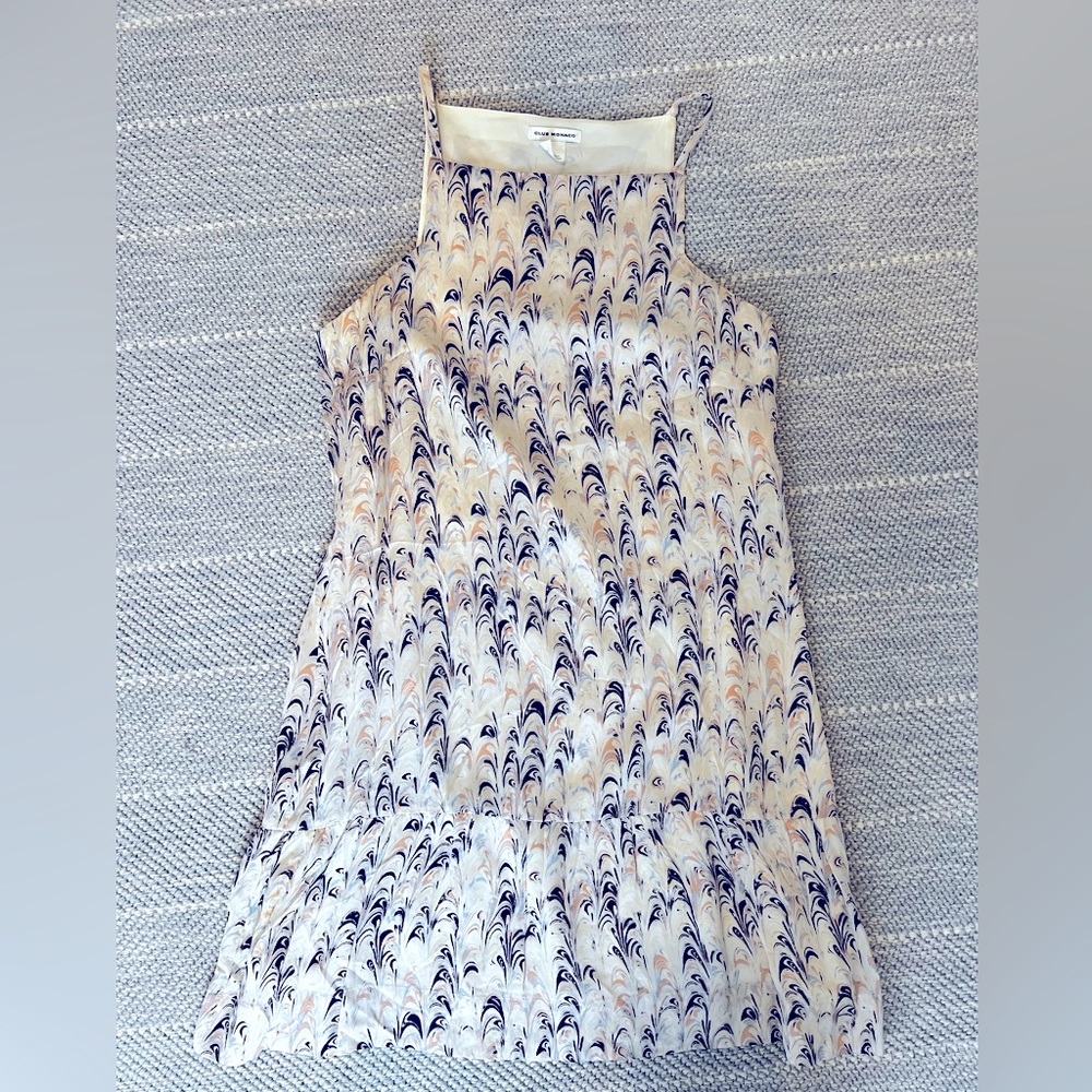 Club Monaco square neck sleeveless printed dress, size 2